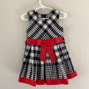 Black white and red gingham